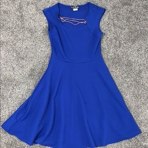Royal Blue Dress w/ Gold Chains